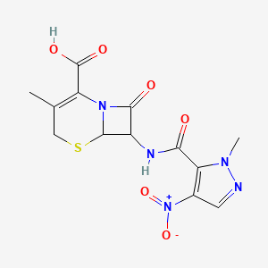 3-methyl-7-{[(1-methyl-4-nitro-1H-pyrazol-5-yl)carbonyl]amino}-8-oxo-5-thia-1-azabicyclo[4.2.0]oct-2-ene-2-carboxylic acid