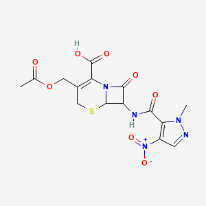 3-[(acetyloxy)methyl]-7-{[(1-methyl-4-nitro-1H-pyrazol-5-yl)carbonyl]amino}-8-oxo-5-thia-1-azabicyclo[4.2.0]oct-2-ene-2-carboxylic acid