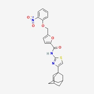 molecular formula C25H25N3O5S B4347044 N-[4-(1-adamantyl)-1,3-thiazol-2-yl]-5-[(2-nitrophenoxy)methyl]-2-furamide 