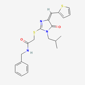 N-BENZYL-2-({1-ISOBUTYL-5-OXO-4-[(E)-1-(2-THIENYL)METHYLIDENE]-4,5-DIHYDRO-1H-IMIDAZOL-2-YL}SULFANYL)ACETAMIDE