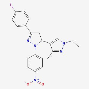 1-ETHYL-4-[3-(4-IODOPHENYL)-1-(4-NITROPHENYL)-4,5-DIHYDRO-1H-PYRAZOL-5-YL]-3-METHYL-1H-PYRAZOLE