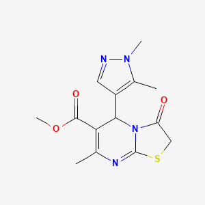 methyl 5-(1,5-dimethyl-1H-pyrazol-4-yl)-7-methyl-3-oxo-2,3-dihydro-5H-[1,3]thiazolo[3,2-a]pyrimidine-6-carboxylate