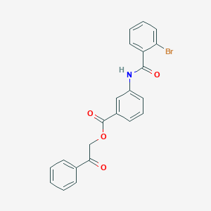 molecular formula C22H16BrNO4 B434708 Phenacyl 3-[(2-bromobenzoyl)amino]benzoate CAS No. 332023-74-2