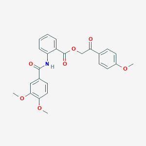 molecular formula C25H23NO7 B434710 2-(4-Methoxyphenyl)-2-oxoethyl 2-[(3,4-dimethoxybenzoyl)amino]benzoate CAS No. 332024-04-1