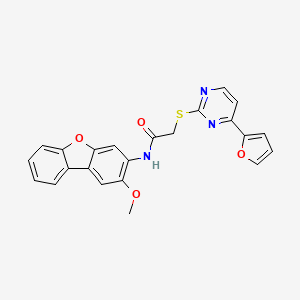 2-{[4-(2-FURYL)-2-PYRIMIDINYL]SULFANYL}-N-(2-METHOXYDIBENZO[B,D]FURAN-3-YL)ACETAMIDE