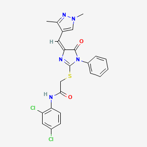 N-(2,4-DICHLOROPHENYL)-2-({4-[(E)-1-(1,3-DIMETHYL-1H-PYRAZOL-4-YL)METHYLIDENE]-5-OXO-1-PHENYL-4,5-DIHYDRO-1H-IMIDAZOL-2-YL}SULFANYL)ACETAMIDE