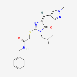 N-BENZYL-2-({1-ISOBUTYL-4-[(E)-1-(1-METHYL-1H-PYRAZOL-4-YL)METHYLIDENE]-5-OXO-4,5-DIHYDRO-1H-IMIDAZOL-2-YL}SULFANYL)ACETAMIDE