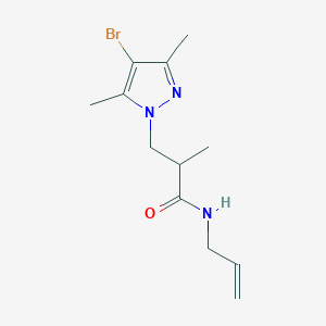 molecular formula C12H18BrN3O B4347142 N~1~-ALLYL-3-(4-BROMO-3,5-DIMETHYL-1H-PYRAZOL-1-YL)-2-METHYLPROPANAMIDE 