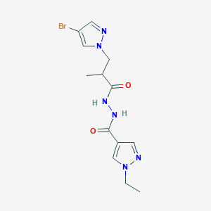 molecular formula C13H17BrN6O2 B4347147 N-[3-(4-BROMO-1H-PYRAZOL-1-YL)-2-METHYLPROPANOYL]-1-ETHYL-1H-PYRAZOLE-4-CARBOHYDRAZIDE 