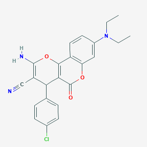 2-AMINO-4-(4-CHLOROPHENYL)-8-(DIETHYLAMINO)-5-OXO-4H,5H-PYRANO[3,2-C]CHROMEN-3-YL CYANIDE