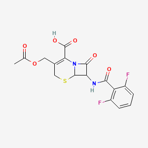 molecular formula C17H14F2N2O6S B4347197 3-[(Acetyloxy)methyl]-7-{[(2,6-difluorophenyl)carbonyl]amino}-8-oxo-5-thia-1-azabicyclo[4.2.0]oct-2-ene-2-carboxylic acid 