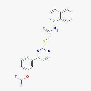 2-({4-[3-(DIFLUOROMETHOXY)PHENYL]-2-PYRIMIDINYL}SULFANYL)-N-(1-NAPHTHYL)ACETAMIDE