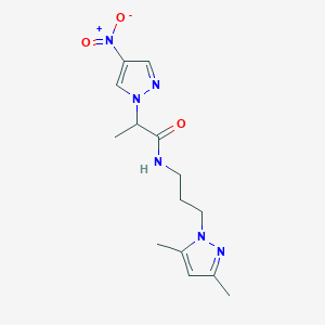 N-[3-(3,5-dimethyl-1H-pyrazol-1-yl)propyl]-2-(4-nitro-1H-pyrazol-1-yl)propanamide