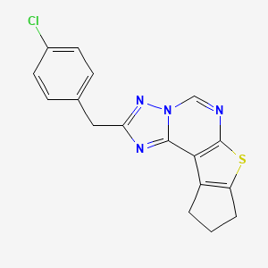 molecular formula C17H13ClN4S B4347259 2-(4-chlorobenzyl)-9,10-dihydro-8H-cyclopenta[4,5]thieno[3,2-e][1,2,4]triazolo[1,5-c]pyrimidine 