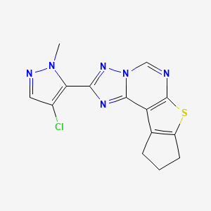 2-(4-chloro-1-methyl-1H-pyrazol-5-yl)-9,10-dihydro-8H-cyclopenta[4,5]thieno[3,2-e][1,2,4]triazolo[1,5-c]pyrimidine