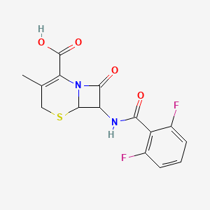 7-[(2,6-difluorobenzoyl)amino]-3-methyl-8-oxo-5-thia-1-azabicyclo[4.2.0]oct-2-ene-2-carboxylic acid