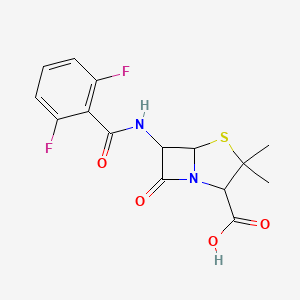 6-[(2,6-difluorobenzoyl)amino]-3,3-dimethyl-7-oxo-4-thia-1-azabicyclo[3.2.0]heptane-2-carboxylic acid