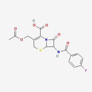 3-[(ACETYLOXY)METHYL]-7-(4-FLUOROBENZAMIDO)-8-OXO-5-THIA-1-AZABICYCLO[4.2.0]OCT-2-ENE-2-CARBOXYLIC ACID