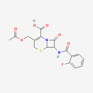 molecular formula C17H15FN2O6S B4347303 3-[(ACETYLOXY)METHYL]-7-(2-FLUOROBENZAMIDO)-8-OXO-5-THIA-1-AZABICYCLO[4.2.0]OCT-2-ENE-2-CARBOXYLIC ACID 