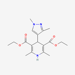 molecular formula C18H25N3O4 B4347310 diethyl 4-(1,3-dimethyl-1H-pyrazol-4-yl)-2,6-dimethyl-1,4-dihydro-3,5-pyridinedicarboxylate 