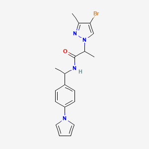 2-(4-bromo-3-methyl-1H-pyrazol-1-yl)-N-{1-[4-(1H-pyrrol-1-yl)phenyl]ethyl}propanamide