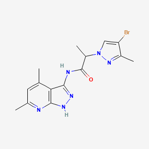 molecular formula C15H17BrN6O B4347353 2-(4-BROMO-3-METHYL-1H-PYRAZOL-1-YL)-N~1~-(4,6-DIMETHYL-1H-PYRAZOLO[3,4-B]PYRIDIN-3-YL)PROPANAMIDE 