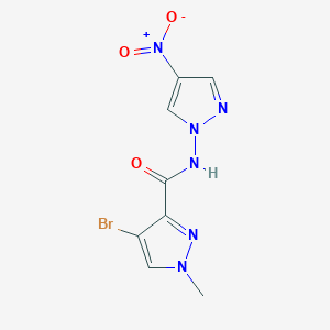 molecular formula C8H7BrN6O3 B4347367 4-bromo-1-methyl-N-(4-nitro-1H-pyrazol-1-yl)-1H-pyrazole-3-carboxamide 