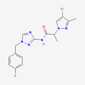 2-(4-bromo-3-methyl-1H-pyrazol-1-yl)-N-[1-(4-fluorobenzyl)-1H-1,2,4-triazol-3-yl]propanamide