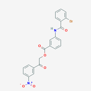 molecular formula C22H15BrN2O6 B434739 3-(2-Bromo-benzoylamino)-benzoic acid 2-(3-nitro-phenyl)-2-oxo-ethyl ester CAS No. 332023-76-4