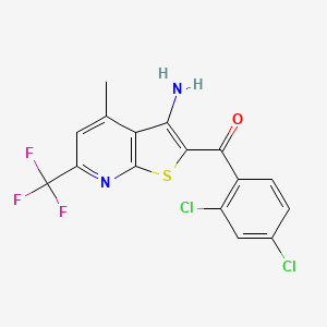 [3-amino-4-methyl-6-(trifluoromethyl)thieno[2,3-b]pyridin-2-yl](2,4-dichlorophenyl)methanone