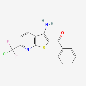 {3-amino-6-[chloro(difluoro)methyl]-4-methylthieno[2,3-b]pyridin-2-yl}(phenyl)methanone