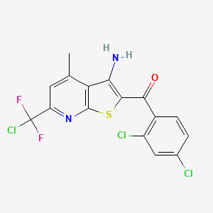 molecular formula C16H9Cl3F2N2OS B4347397 {3-amino-6-[chloro(difluoro)methyl]-4-methylthieno[2,3-b]pyridin-2-yl}(2,4-dichlorophenyl)methanone 