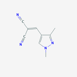 molecular formula C9H8N4 B4347411 2-((1,3-Dimethyl-1H-pyrazol-4-yl)methylene)malononitrile 