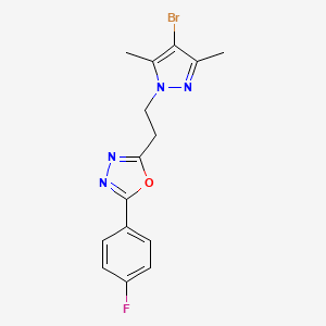 2-[2-(4-bromo-3,5-dimethyl-1H-pyrazol-1-yl)ethyl]-5-(4-fluorophenyl)-1,3,4-oxadiazole