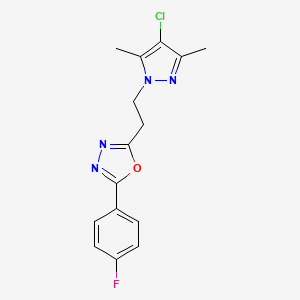 2-[2-(4-chloro-3,5-dimethyl-1H-pyrazol-1-yl)ethyl]-5-(4-fluorophenyl)-1,3,4-oxadiazole