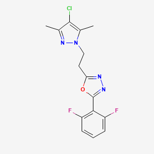 2-[2-(4-chloro-3,5-dimethyl-1H-pyrazol-1-yl)ethyl]-5-(2,6-difluorophenyl)-1,3,4-oxadiazole