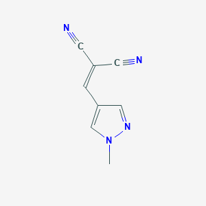 molecular formula C8H6N4 B4347474 2-((1-Methyl-1H-pyrazol-4-yl)methylene)malononitrile 