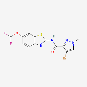 molecular formula C13H9BrF2N4O2S B4347512 4-bromo-N-[6-(difluoromethoxy)-1,3-benzothiazol-2-yl]-1-methyl-1H-pyrazole-3-carboxamide 