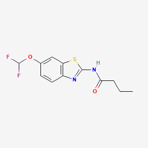 N-[6-(difluoromethoxy)-1,3-benzothiazol-2-yl]butanamide