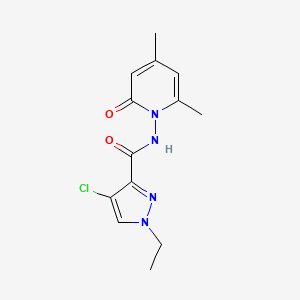 4-CHLORO-N-[2,4-DIMETHYL-6-OXO-1(6H)-PYRIDINYL]-1-ETHYL-1H-PYRAZOLE-3-CARBOXAMIDE