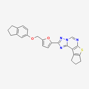 molecular formula C24H20N4O2S B4347543 [5-(9,10-DIHYDRO-8H-CYCLOPENTA[4,5]THIENO[3,2-E][1,2,4]TRIAZOLO[1,5-C]PYRIMIDIN-2-YL)-2-FURYL]METHYL (2,3-DIHYDRO-1H-INDEN-5-YL) ETHER 