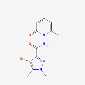 molecular formula C13H15BrN4O2 B4347584 4-BROMO-N-[2,4-DIMETHYL-6-OXO-1(6H)-PYRIDINYL]-1,5-DIMETHYL-1H-PYRAZOLE-3-CARBOXAMIDE 