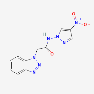 2-(1H-1,2,3-benzotriazol-1-yl)-N-(4-nitro-1H-pyrazol-1-yl)acetamide