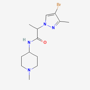 molecular formula C13H21BrN4O B4347605 2-(4-BROMO-3-METHYL-1H-PYRAZOL-1-YL)-N-(1-METHYL-4-PIPERIDYL)PROPANAMIDE 