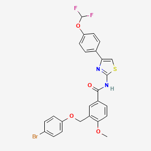 molecular formula C25H19BrF2N2O4S B4347622 3-[(4-bromophenoxy)methyl]-N-{4-[4-(difluoromethoxy)phenyl]-1,3-thiazol-2-yl}-4-methoxybenzamide 