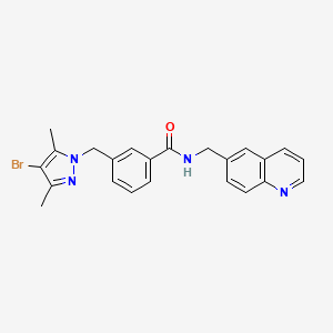 molecular formula C23H21BrN4O B4347634 3-[(4-BROMO-3,5-DIMETHYL-1H-PYRAZOL-1-YL)METHYL]-N-(6-QUINOLYLMETHYL)BENZAMIDE 