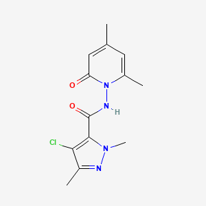 molecular formula C13H15ClN4O2 B4347674 4-chloro-N-(4,6-dimethyl-2-oxo-1(2H)-pyridinyl)-1,3-dimethyl-1H-pyrazole-5-carboxamide 