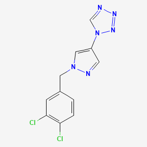 molecular formula C11H8Cl2N6 B4347681 1-[1-(3,4-DICHLOROBENZYL)-1H-PYRAZOL-4-YL]-1H-1,2,3,4-TETRAAZOLE 