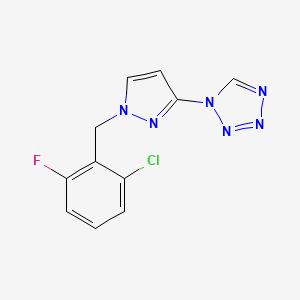 molecular formula C11H8ClFN6 B4347684 1-[1-(2-CHLORO-6-FLUOROBENZYL)-1H-PYRAZOL-3-YL]-1H-1,2,3,4-TETRAAZOLE 