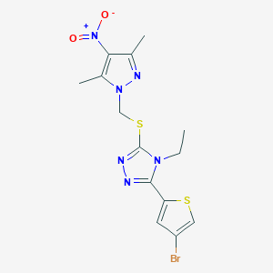 3-(4-BROMO-2-THIENYL)-5-{[(3,5-DIMETHYL-4-NITRO-1H-PYRAZOL-1-YL)METHYL]SULFANYL}-4-ETHYL-4H-1,2,4-TRIAZOLE